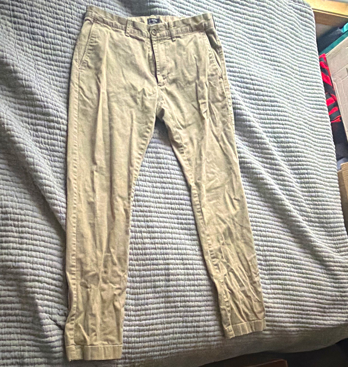 J.CREW Men’s Slim Stretch Chino Pants Beige Twill Flat Front Tapered 30 J.CREW Men’s Slim Stretch Chino Pants Beige Twill Flat Front Tapered 30