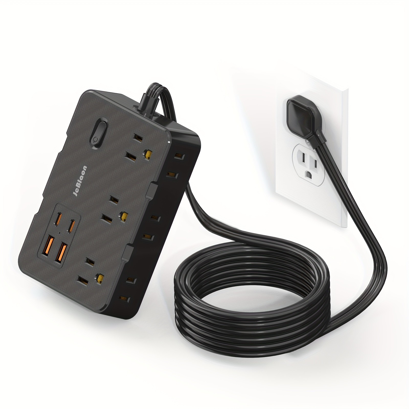 Ultra Thin Flat Plug Extension Cord with 4 USB Ports(2 USB C), 5ft Surge Protect Ultra Thin Flat Plug Extension Cord with 4 USB Ports(2 USB C), 5ft Surge Protect
