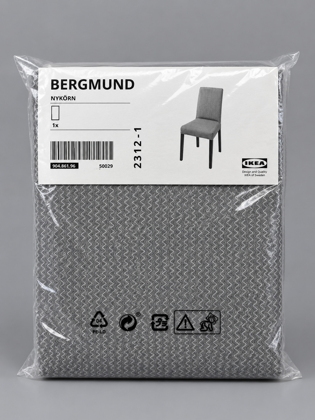 IKEA Bergmund Chair Slipcover - Nykvarn Grey Brand NEW