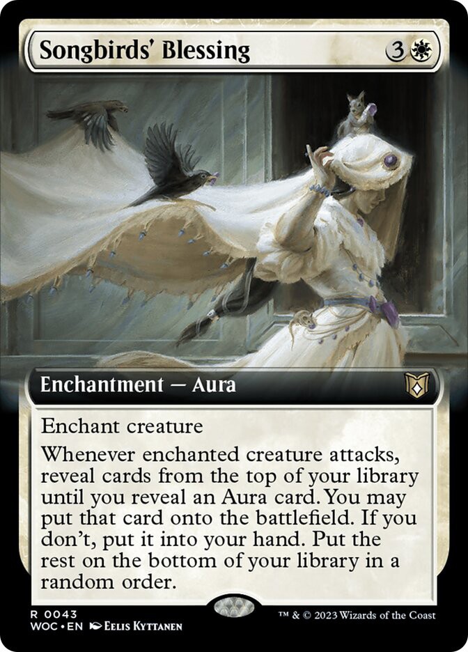MTG Songbirds\' Blessing Extended Art - Wilds of Eldraine Commander #043