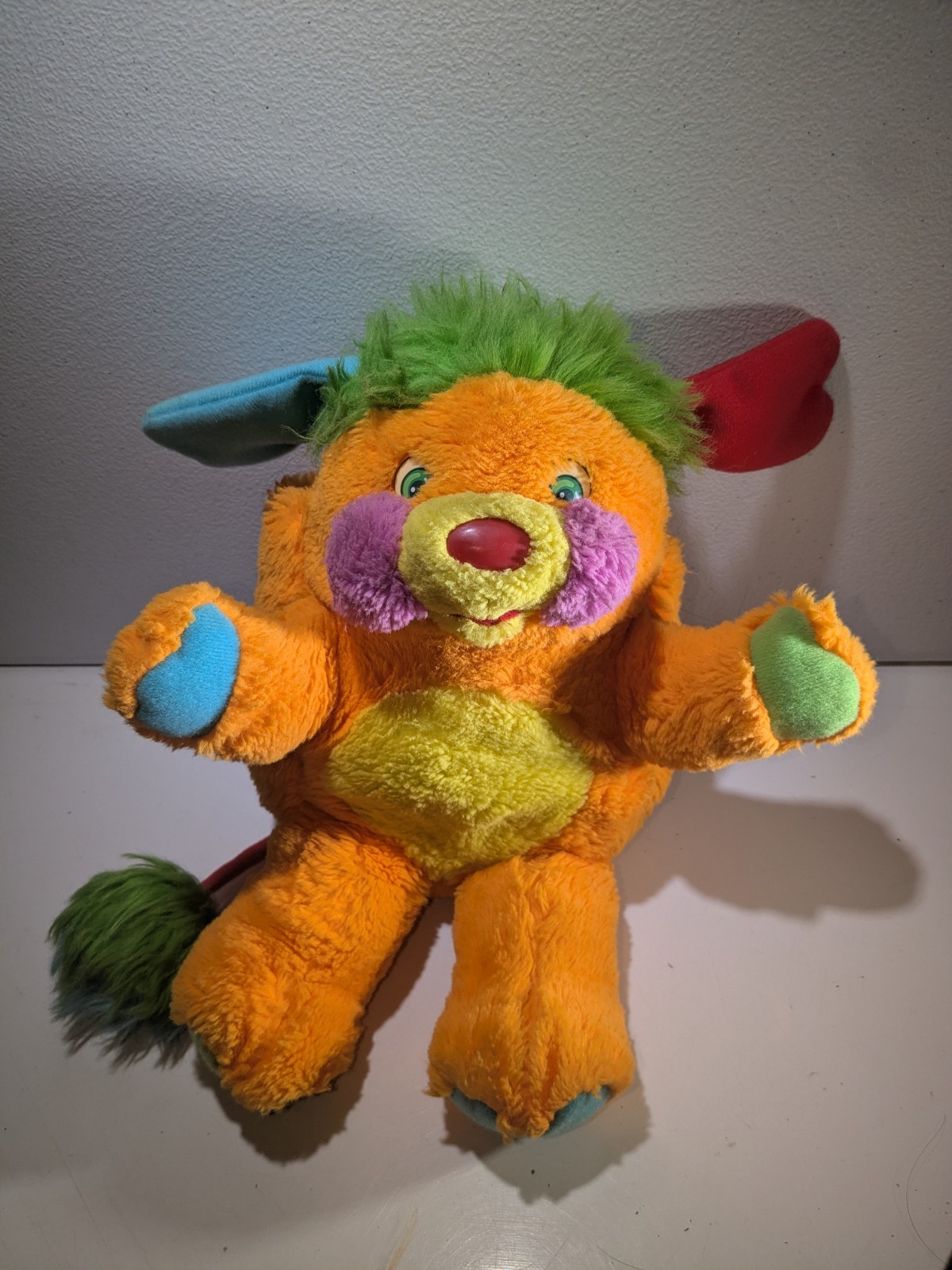 Vintage 1980s Popples Puzzle Plush Orange Green Stuffed Animal