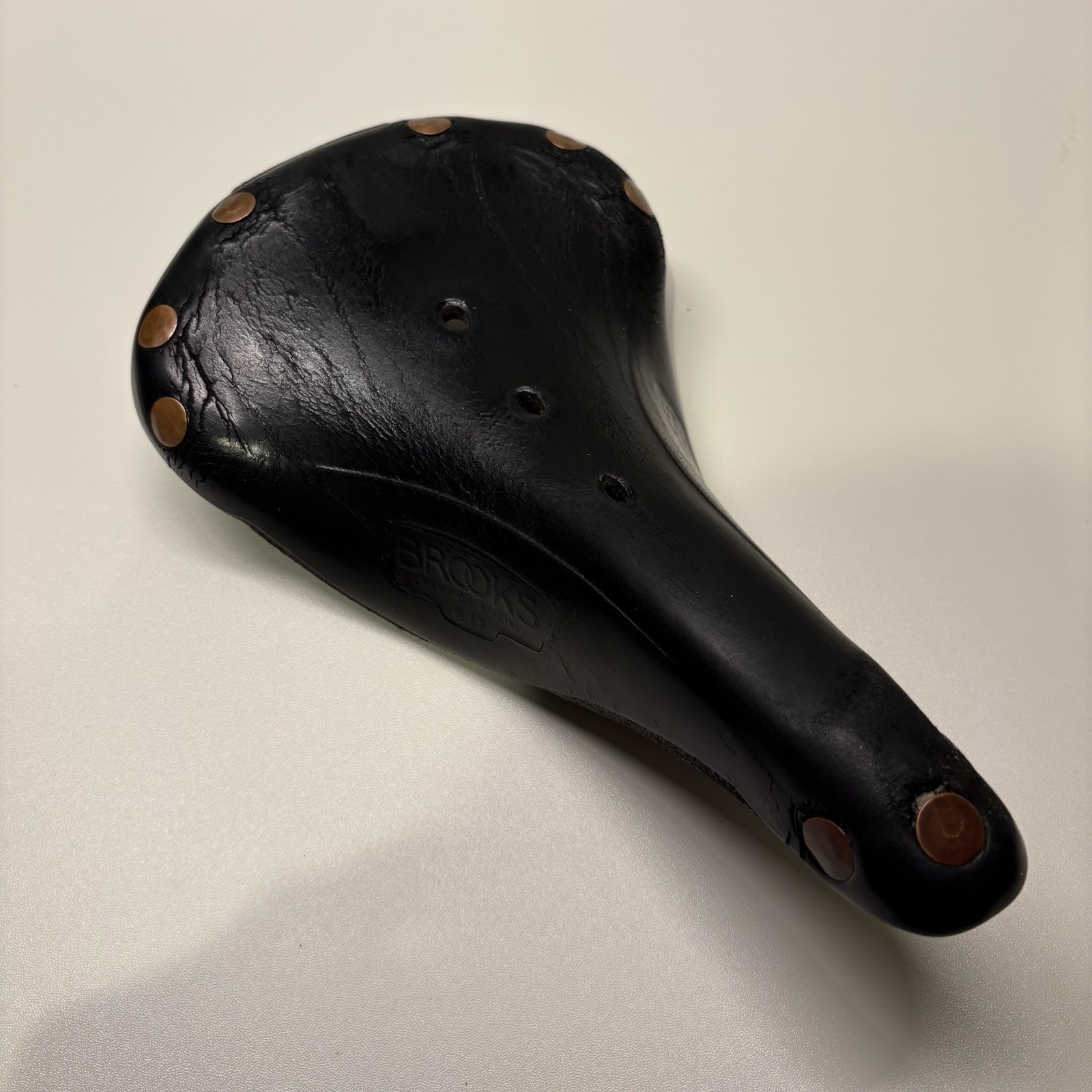 Brooks B17 Leather Retro Bike Saddle Seat - Black, Copper