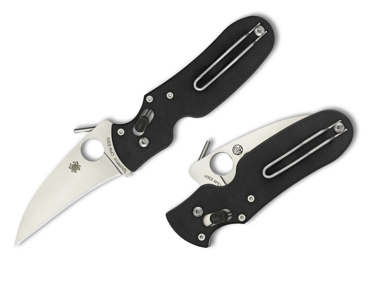 Spyderco P'kal CPM-S30V Satin Blade Black G10 Handles (Pikal) C103GP