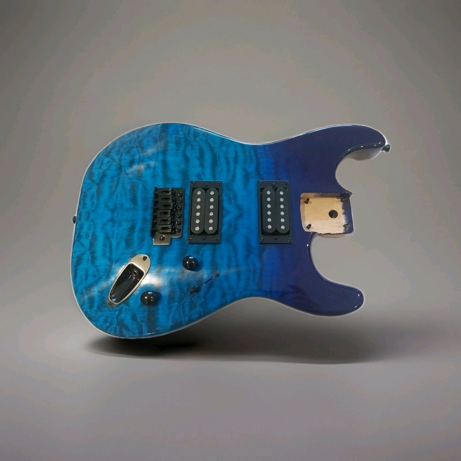 NEW LOADED DUAL HUMBUCKER DOUBLE CUTAWAY SUPER STRAT STYLE BODY BLUE FAST SHIP