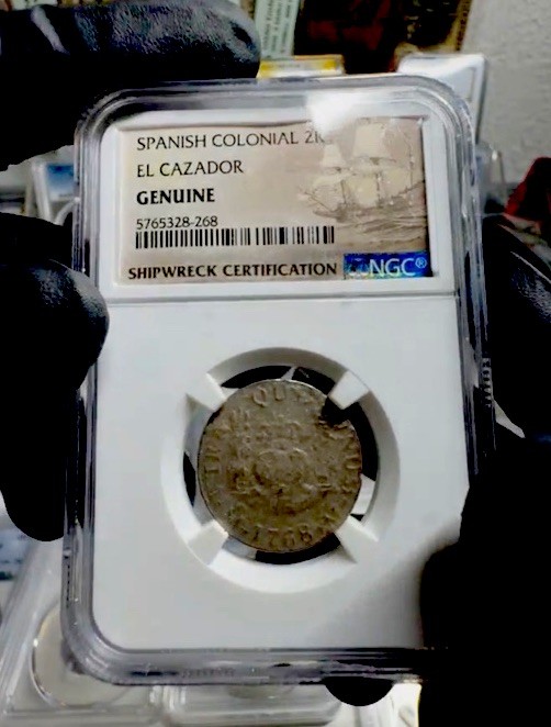 1768 Spanish Colonial 2 Reales- El Cazador Shipwreck Coin With 1/2 Reale Combo