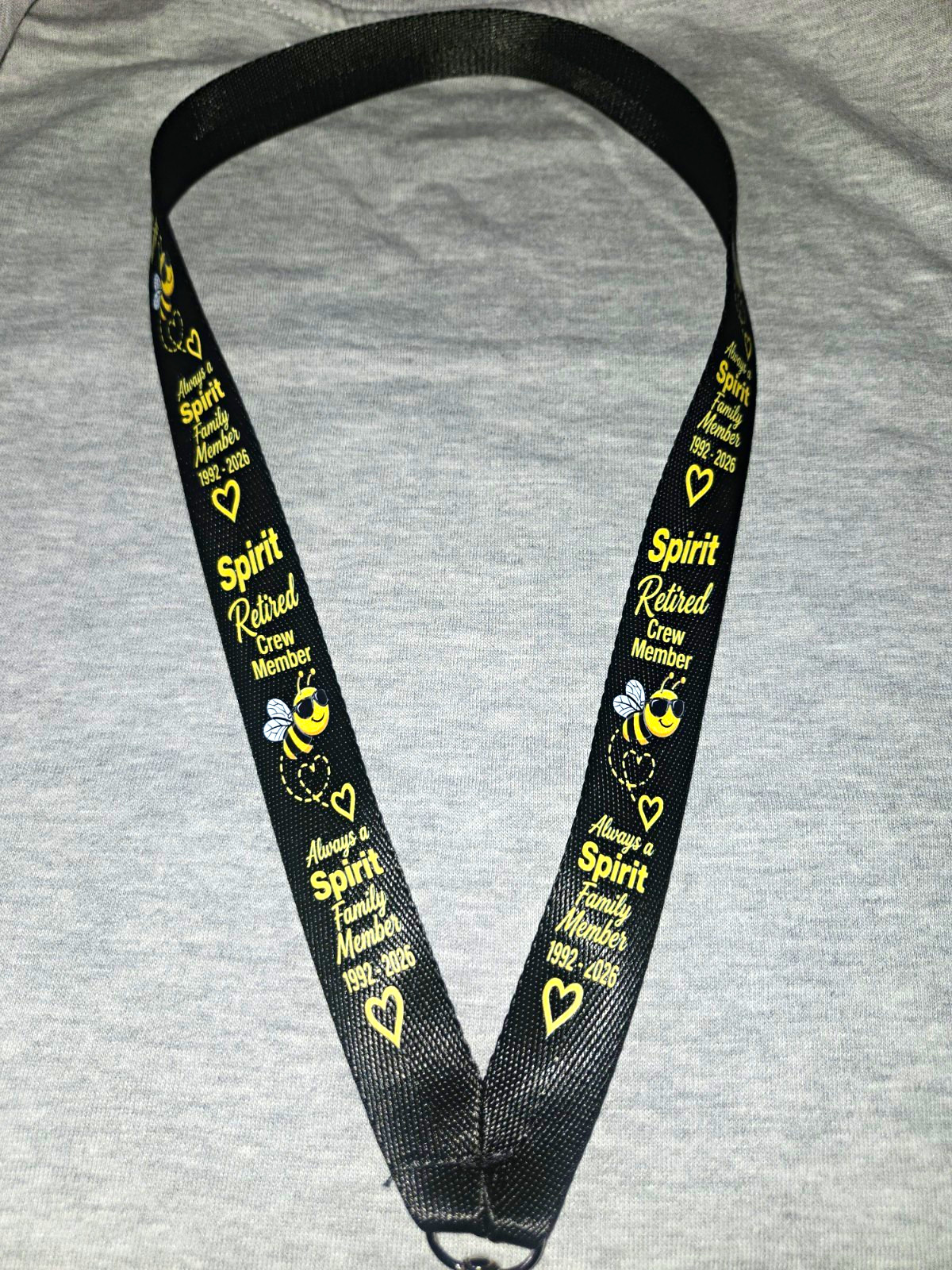 Spirit Airlines Spirit Crew retiree Member Lanyard Black/Yellow - Lanyards Spirit Airlines Spirit Crew retiree Member Lanyard Black/Yellow - Lanyards