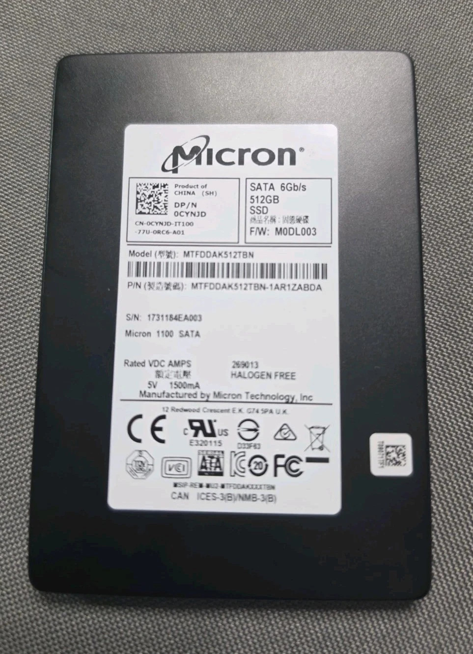 Micron 512GB 1100 2.5