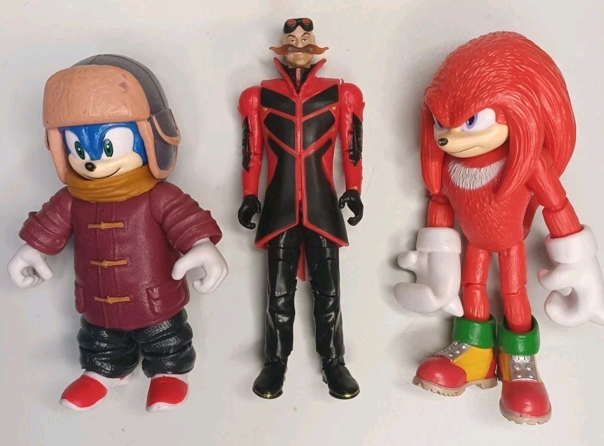 Sega Sonic The Hedgehog, Knuckles,Ivo Robotnik Figures Lot Of 3 Sega Sonic The Hedgehog, Knuckles,Ivo Robotnik Figures Lot Of 3