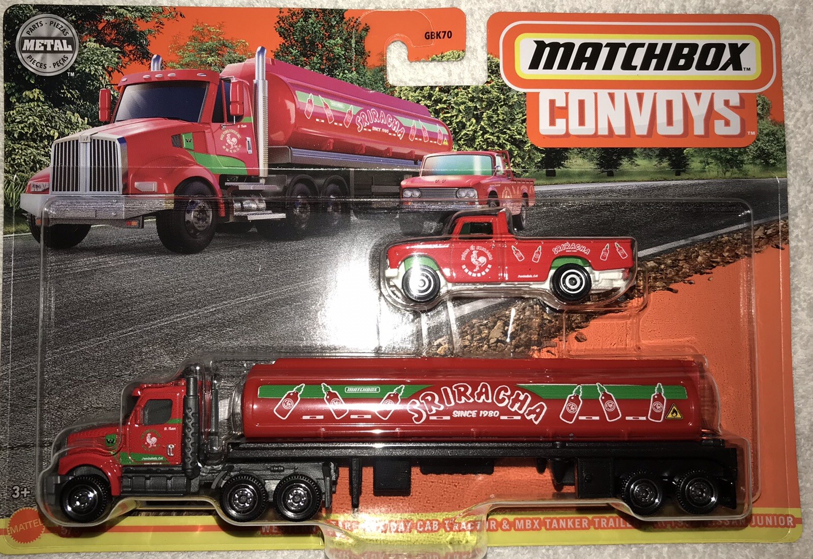 Matchbox CONVOYS Western Star Day Cab / Tanker & \'62 Nissan Jr. 2021 SRIRACHA