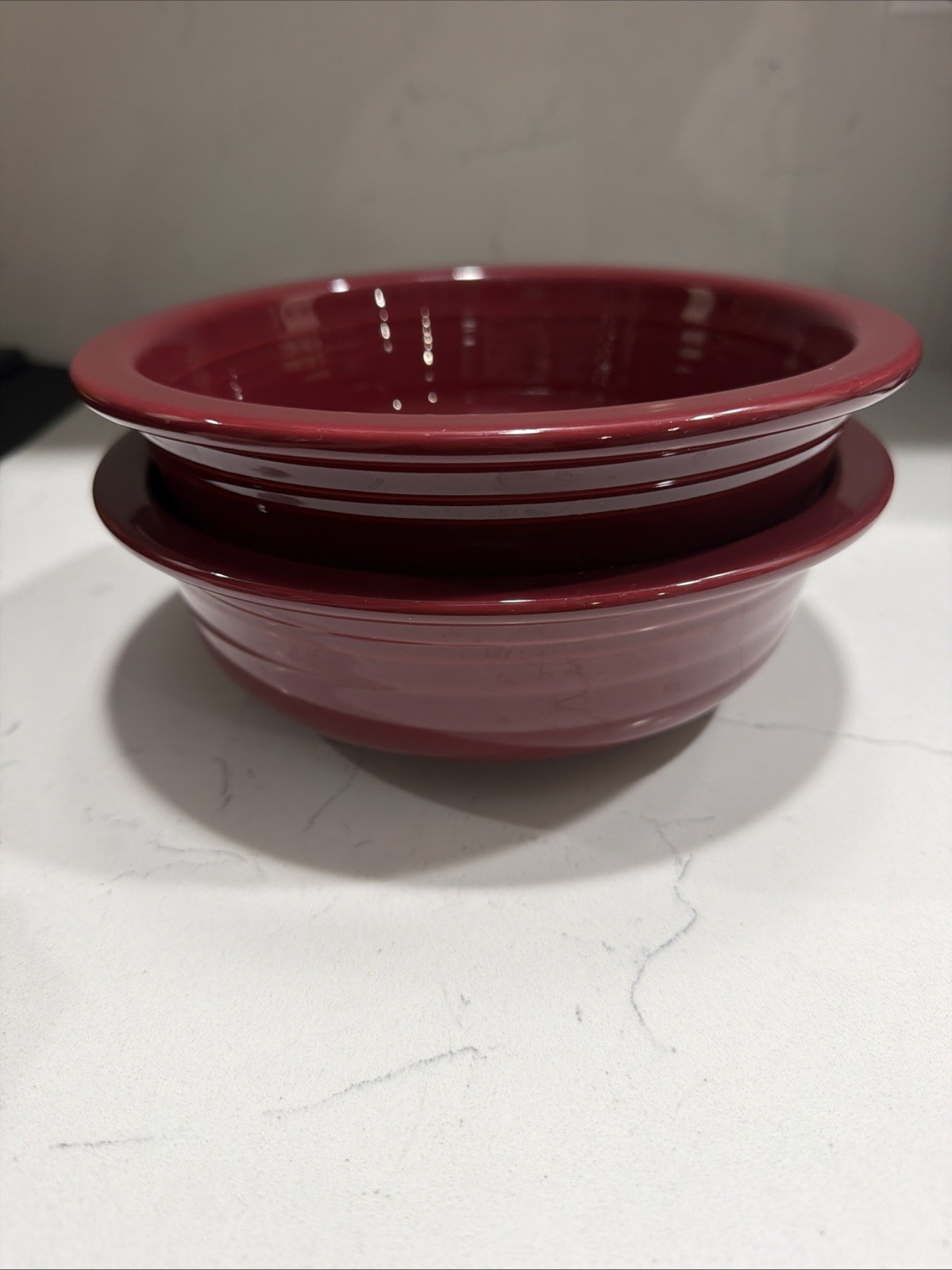 Fiestaware Claret Red 8.5” Veggie Round Serving Bowl 2 Fiestaware Lead Free USA