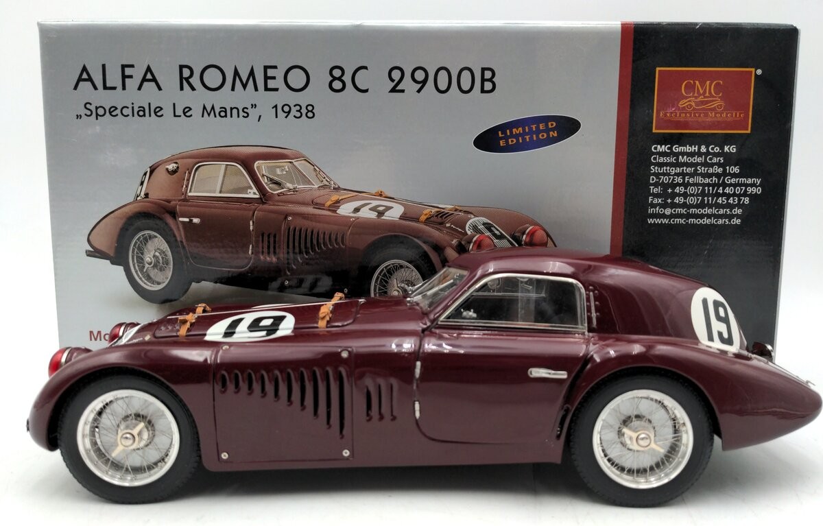 CMC M-111 1:18 Scale 8C 2900 Alfa Romeo 1938 Speciale Le Mans EX/Box