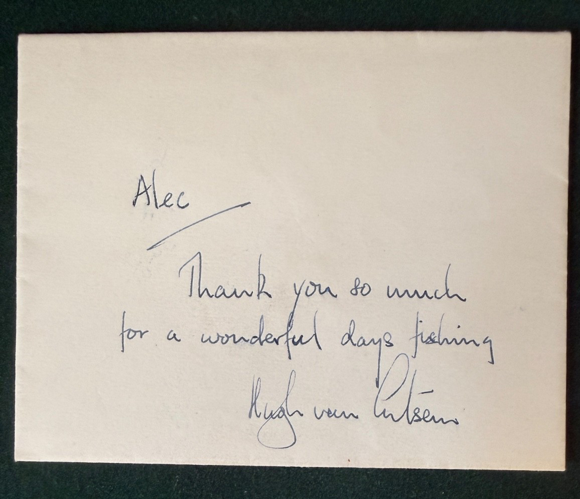Antique Handwritten Note Signed Hugh van Cutsem Fishing Balmoral Princess Diana