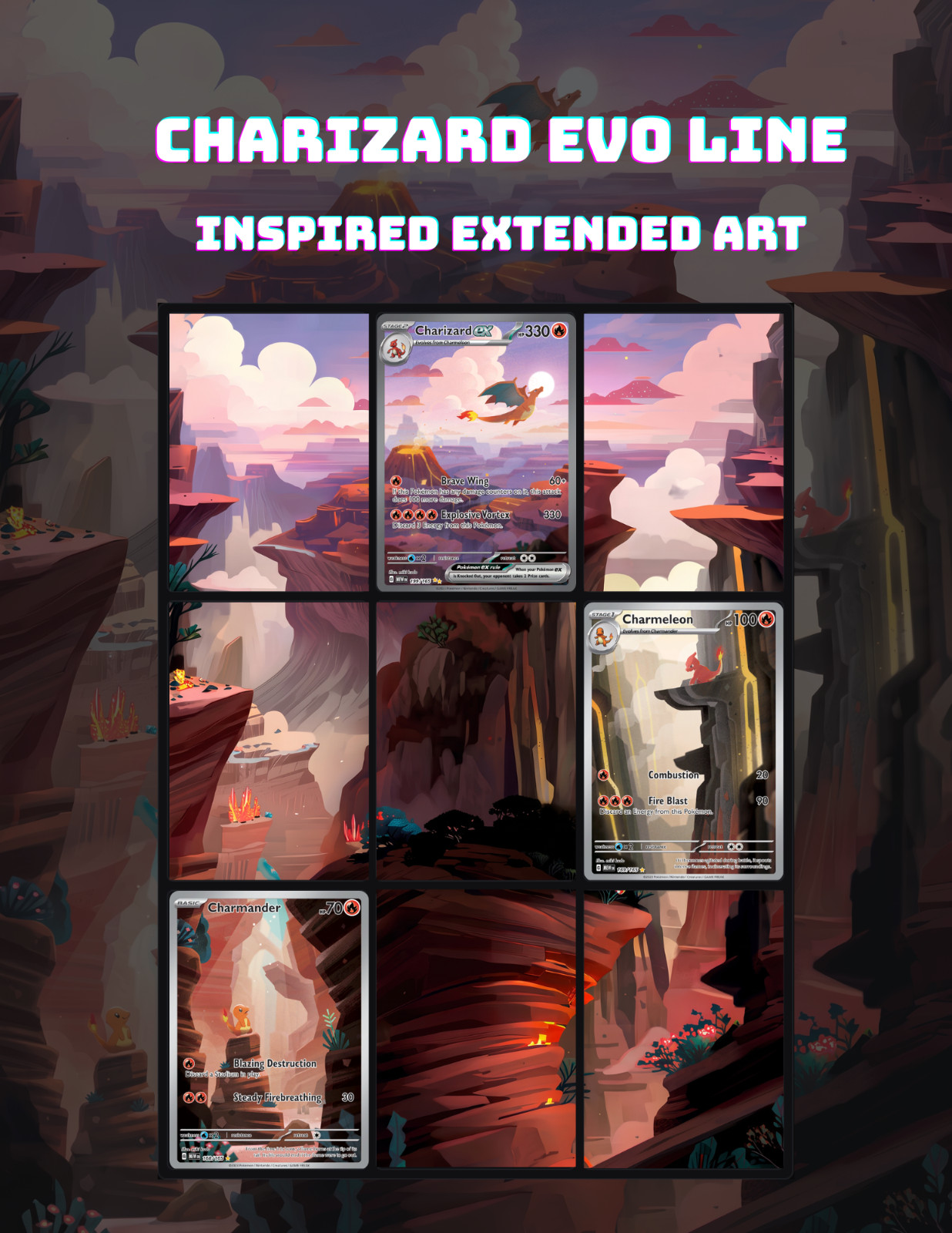 Charmander Evo Line (Pokemon Extended Art Pages)