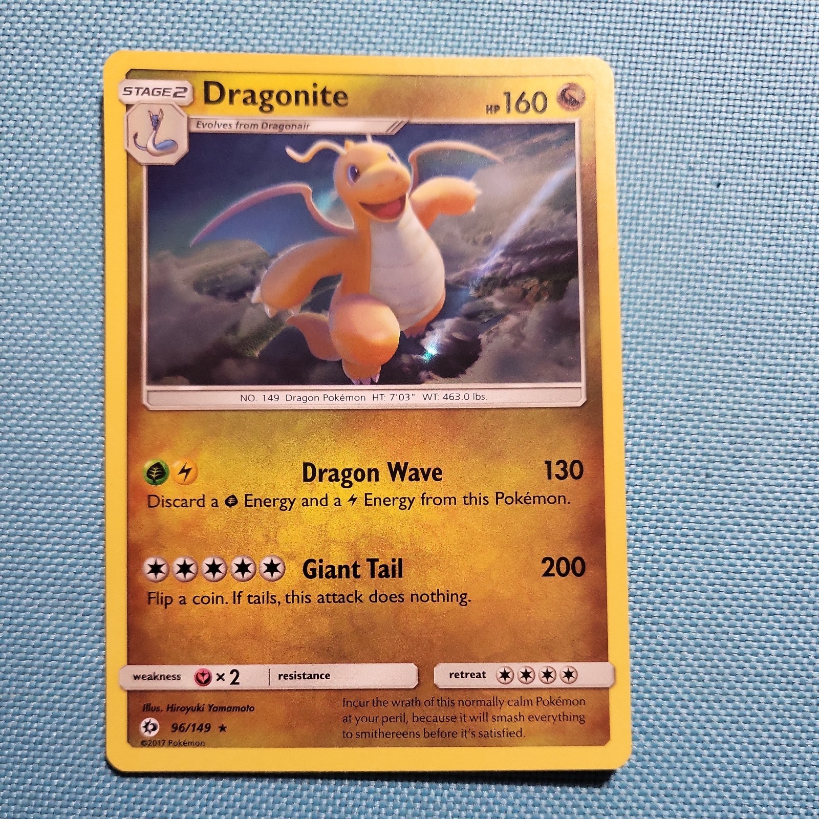 NM DRAGONITE 96/149 HOLO RARE SM BASE SET POKEMON NEAR MINT NM DRAGONITE 96/149 HOLO RARE SM BASE SET POKEMON NEAR MINT