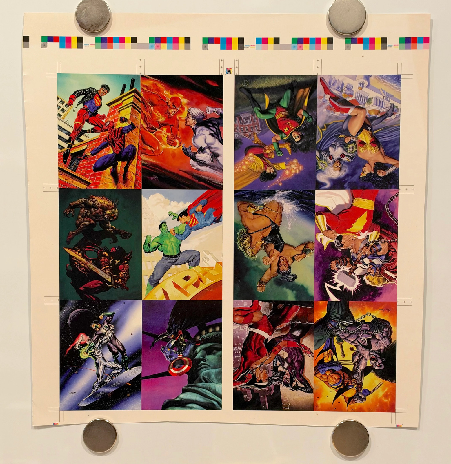 1995 DC Versus Marvel Holo F/X Chase Card Set Uncut Press Sheet of 12 1995 DC Versus Marvel Holo F/X Chase Card Set Uncut Press Sheet of 12