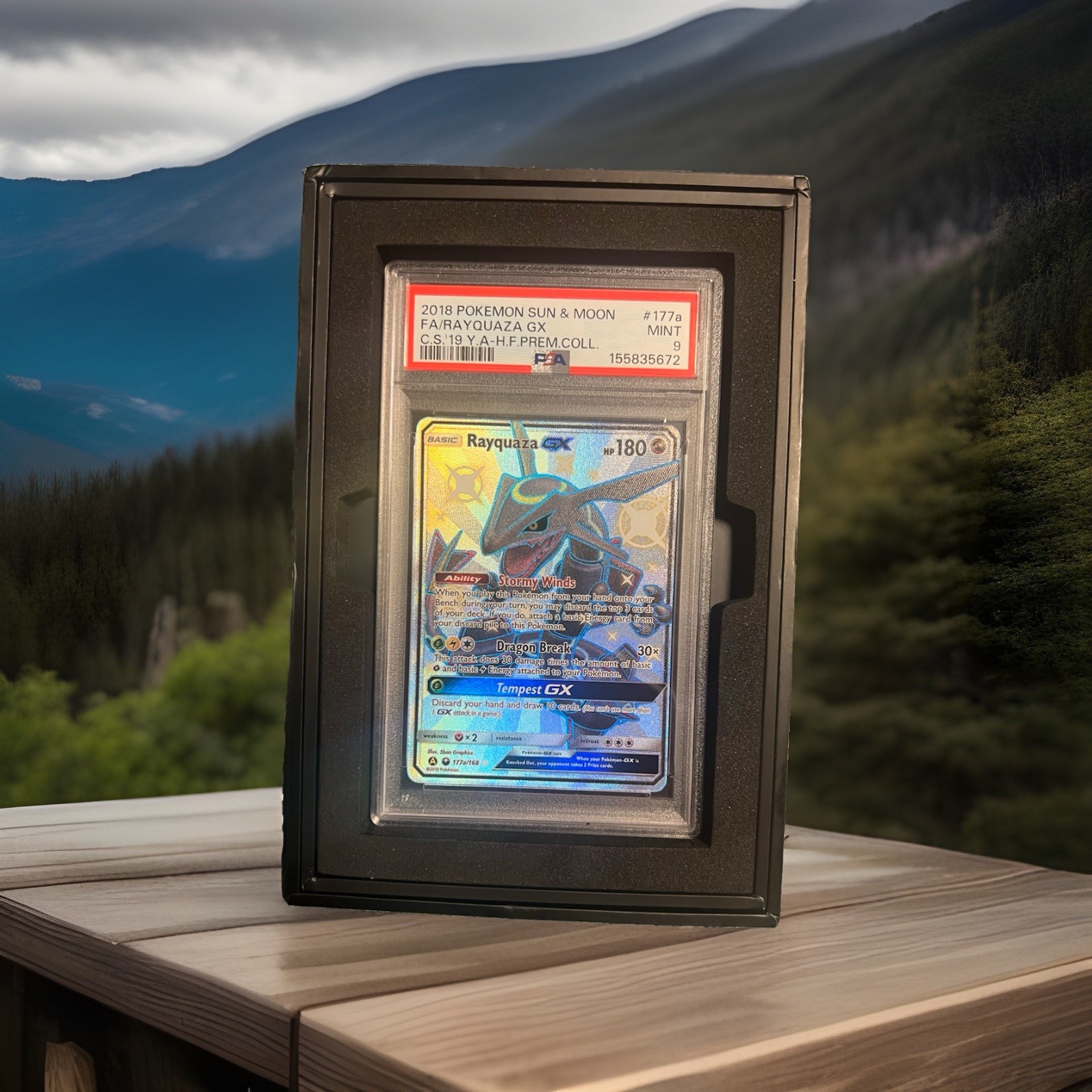 Pokemon TCG Rayquaza GX 177A/168 Alternate Art Holo Promo Full Art PSA 9 2018