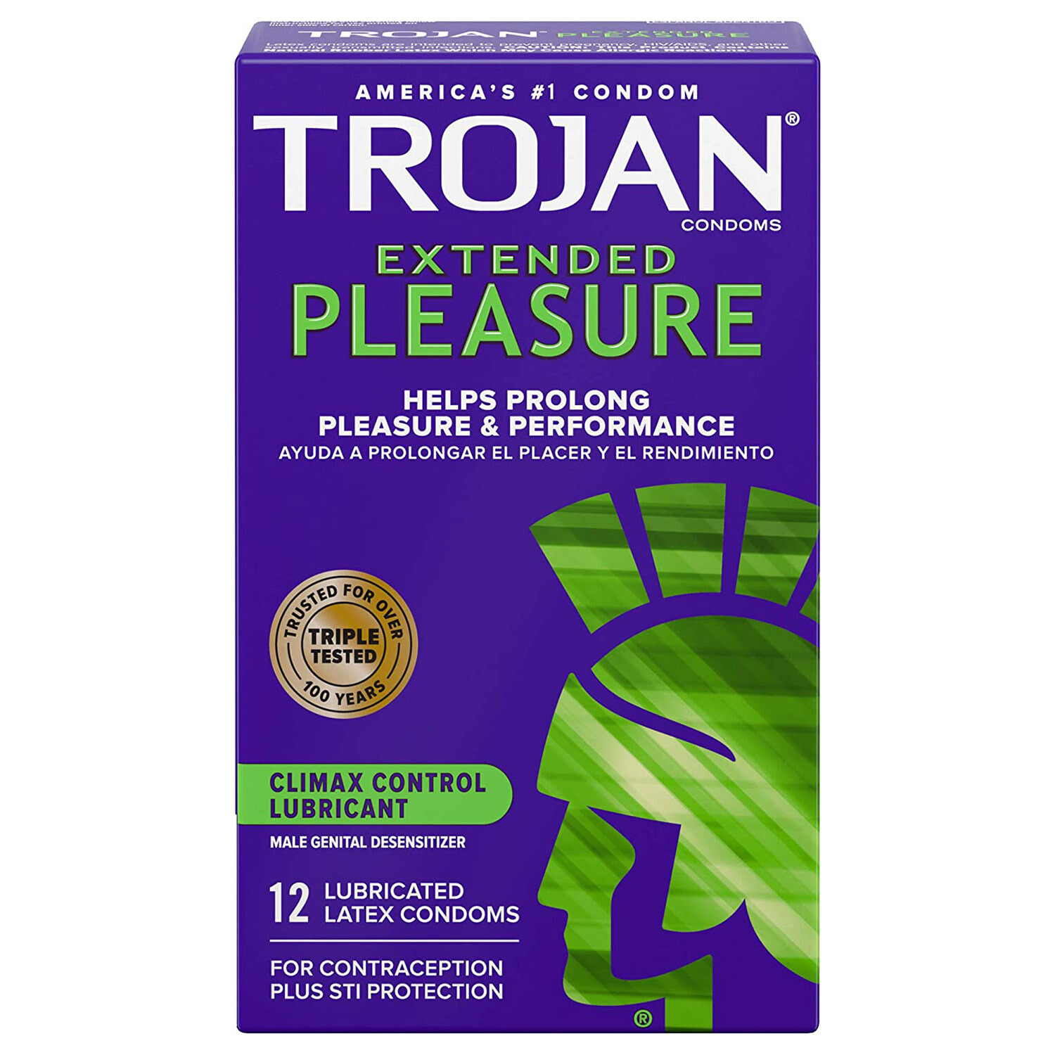 Trojan Extended Pleasure Latex Condoms??Climax Control & Delay Lubricant