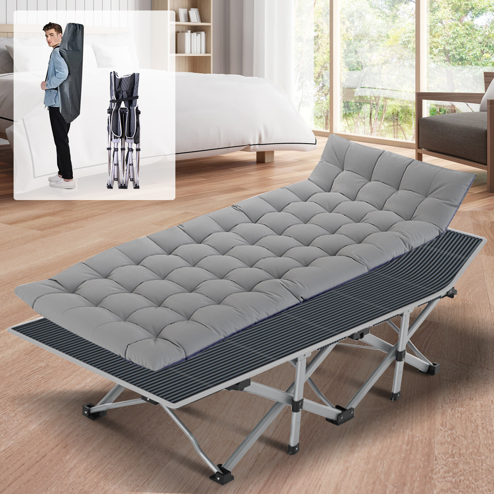 NAIZEA  Adults Oversized / Standard Size Folding Sleeping Cot Bed Portable Cots