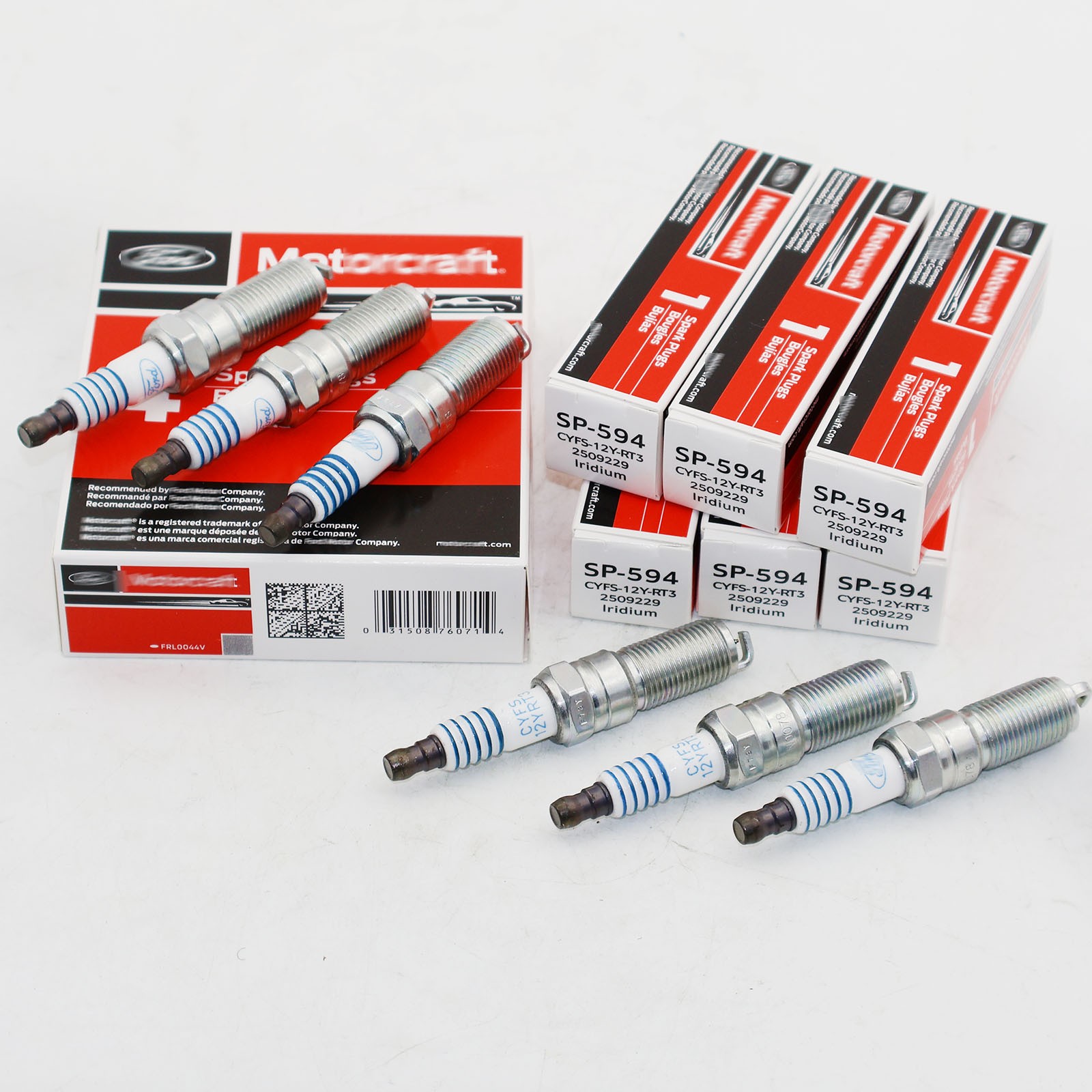Set of 6 New Motorcraft SP594 Ford CYFS12YRT3 Spark Plugs Replaces SP542 SP578