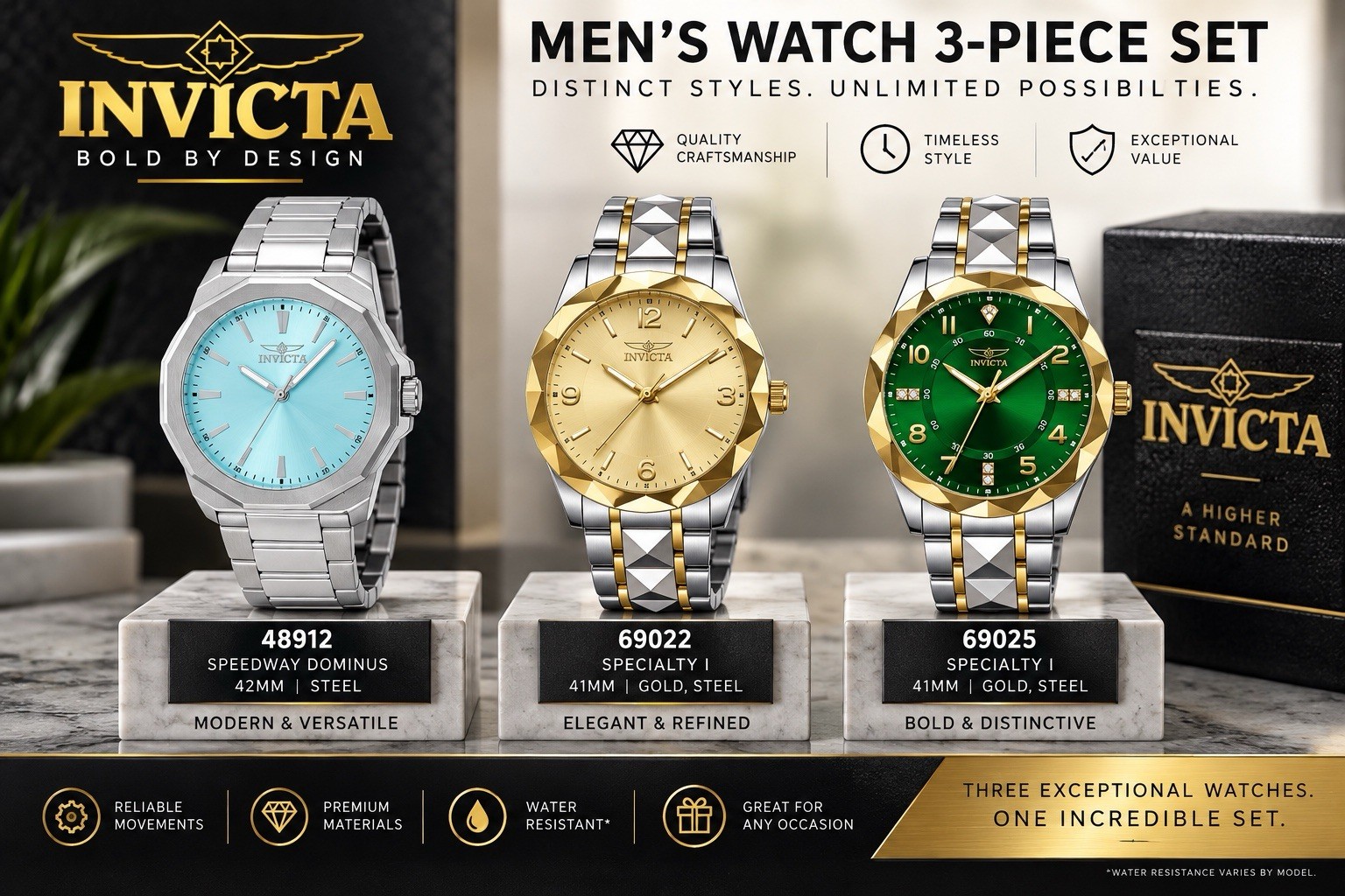 Invicta Men’s Watch Bundle 3 Piece   Specialty Collection 4 cheap