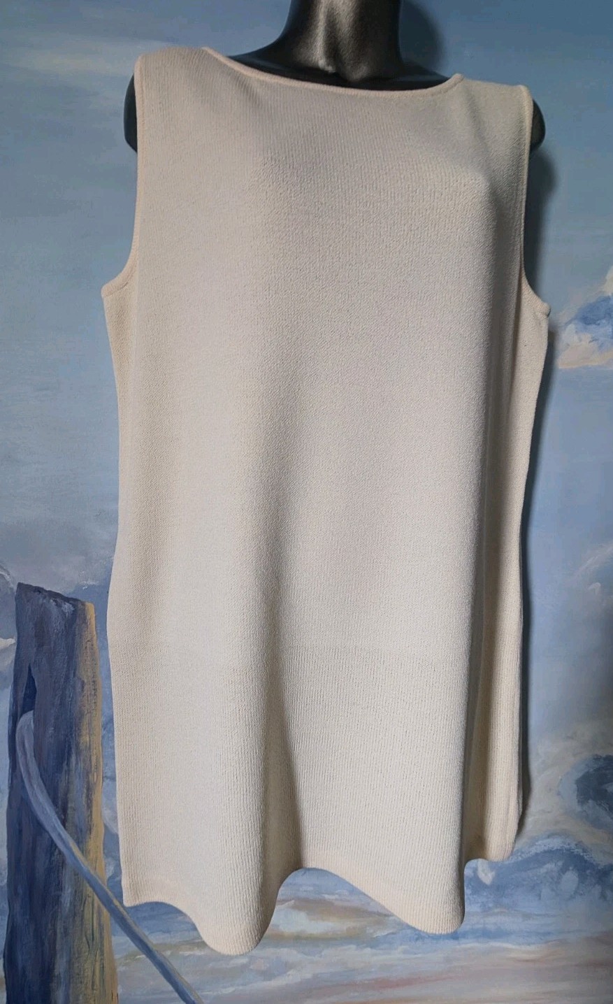 NEW St. John Sleeveless Knit Tonal Block Tunic Size L