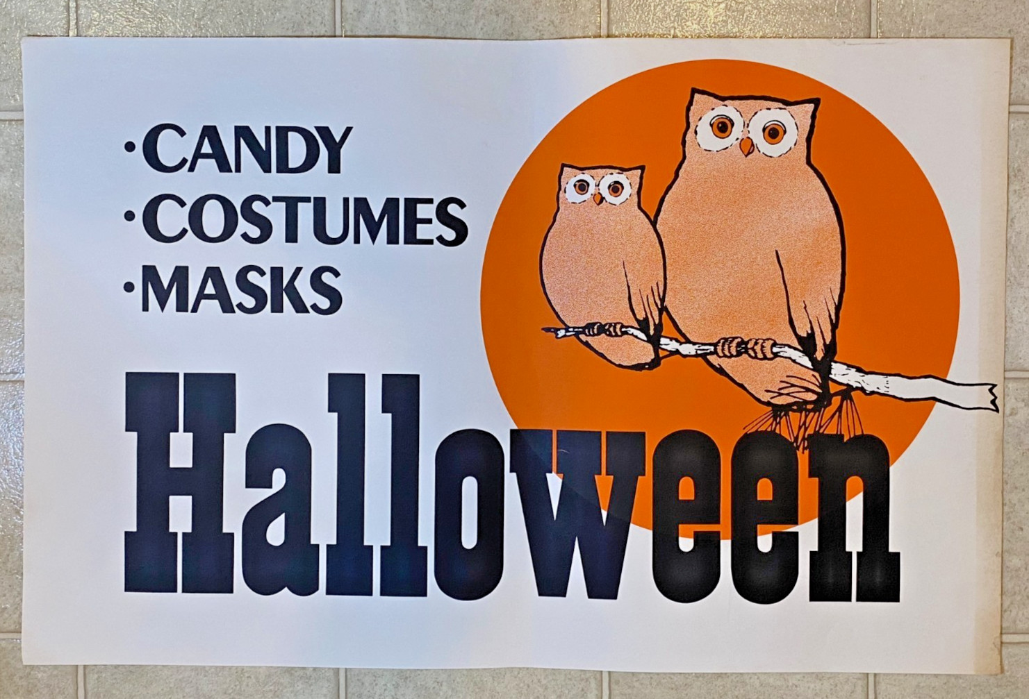 Vintage Ben Franklin 5 and Dime Store Big Halloween Sign 33-1/2