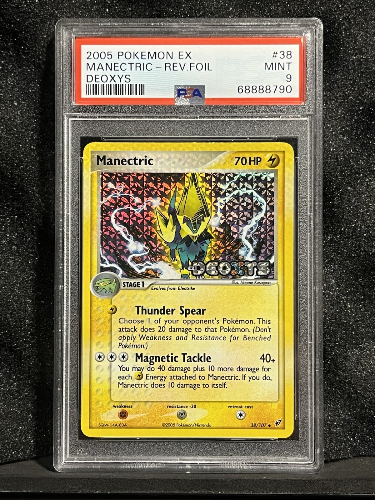 The Pokemon Company 2005 Pokemon EX Deoxys Manectric Reverse Holo 38/107 PSA 9