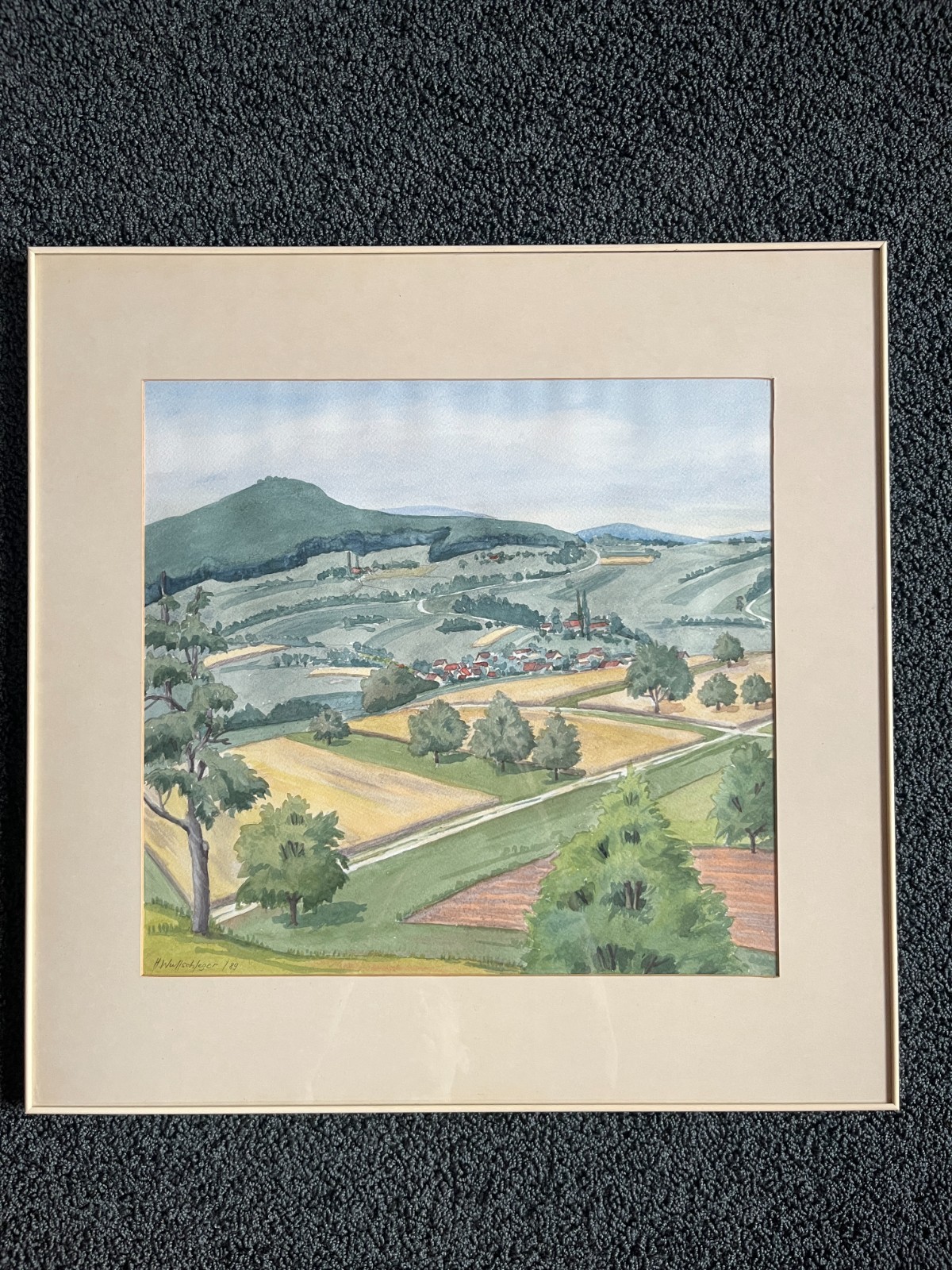 Original Watercolor by Hans Wullschleger (1913–1987)