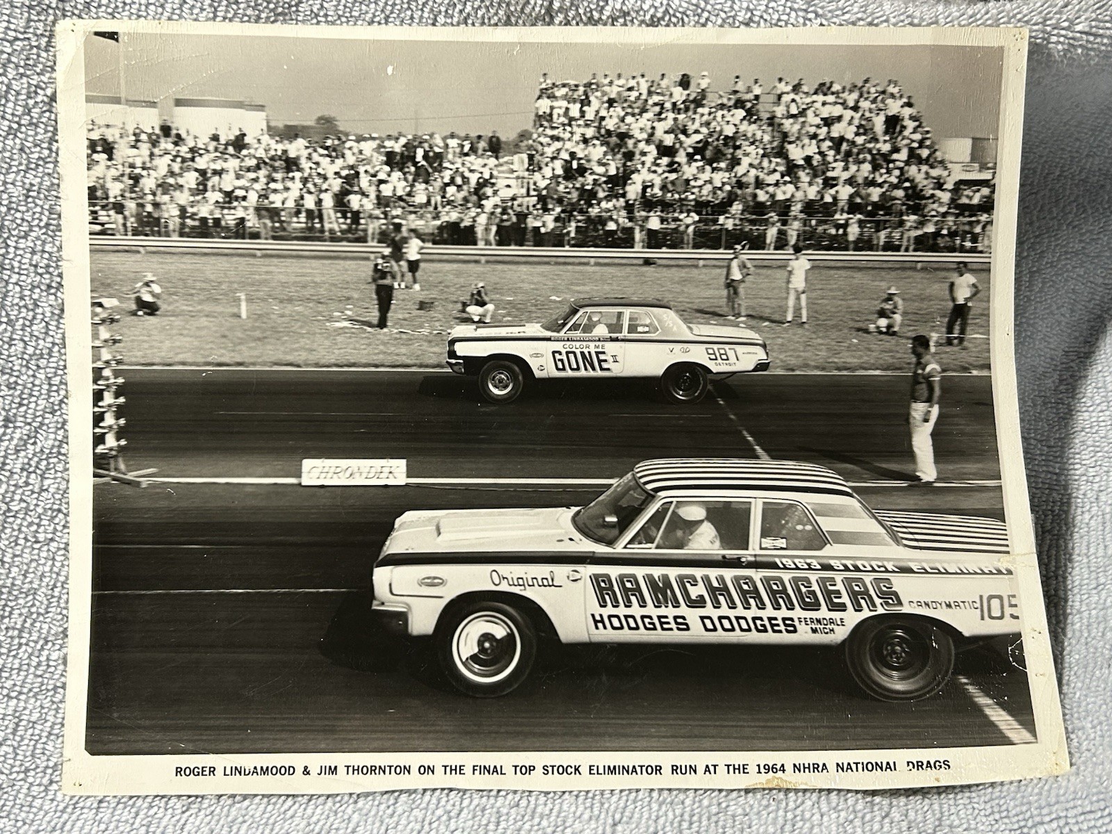 Vintage NHRA NATIONAL Drag Racing Photo ROGER LINDAMOOD & JIM THORNTON Photo ‘64 Vintage NHRA NATIONAL Drag Racing Photo ROGER LINDAMOOD & JIM THORNTON Photo ‘64