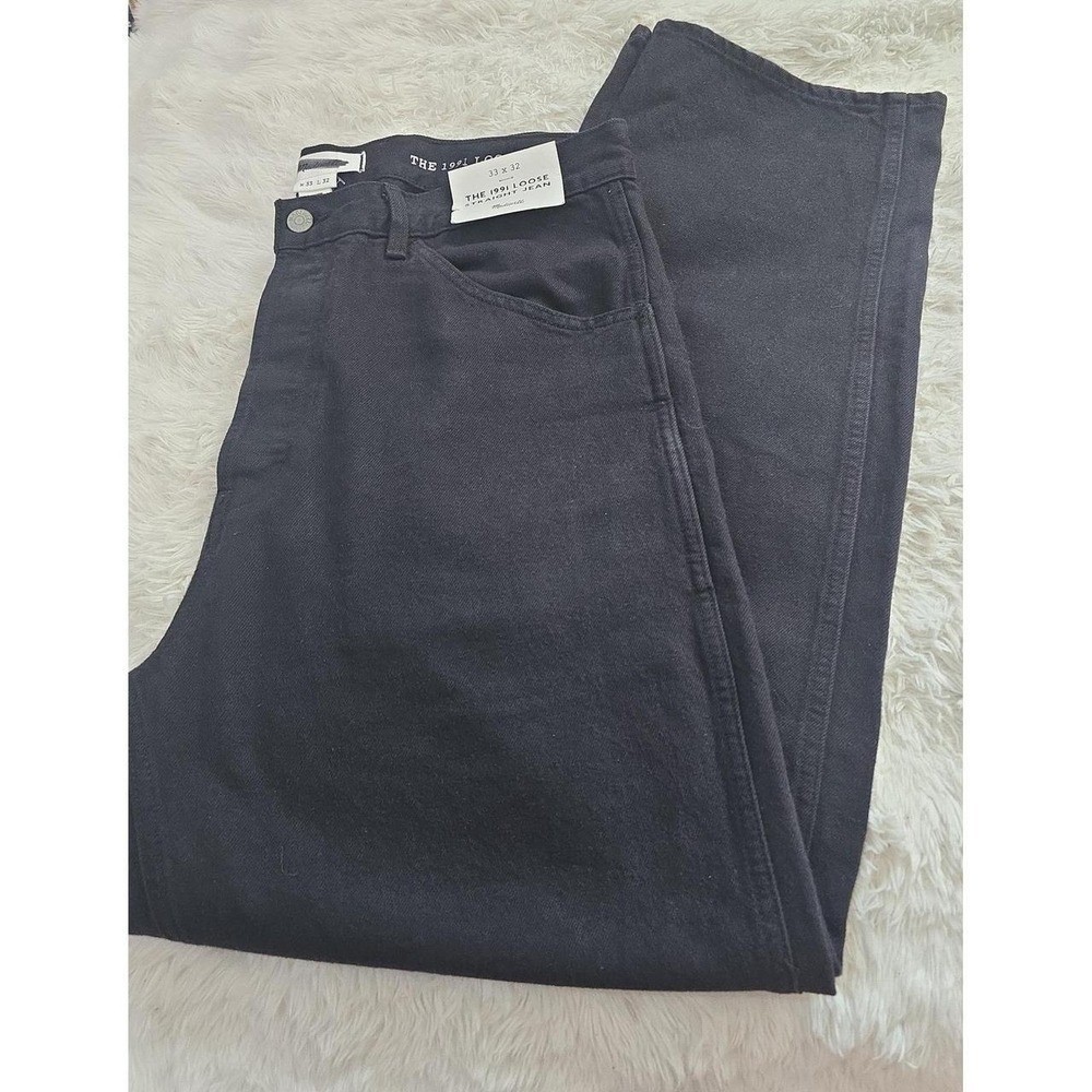 Men\'s Madewell Black 1991 Loose Straight Jeans Size 33x32. Button Up. NWT