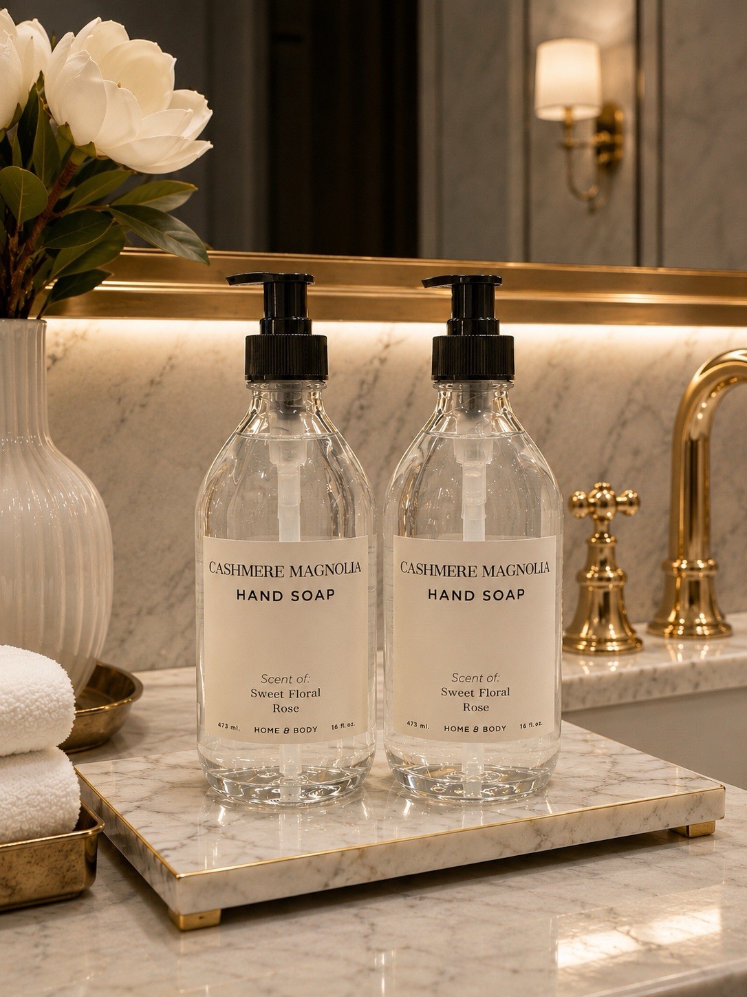 Cashmere Magnolia Hand Soap Set 16oz Luxury Floral Rose Bathroom Decor Pump (2) Cashmere Magnolia Hand Soap Set 16oz Luxury Floral Rose Bathroom Decor Pump (2)