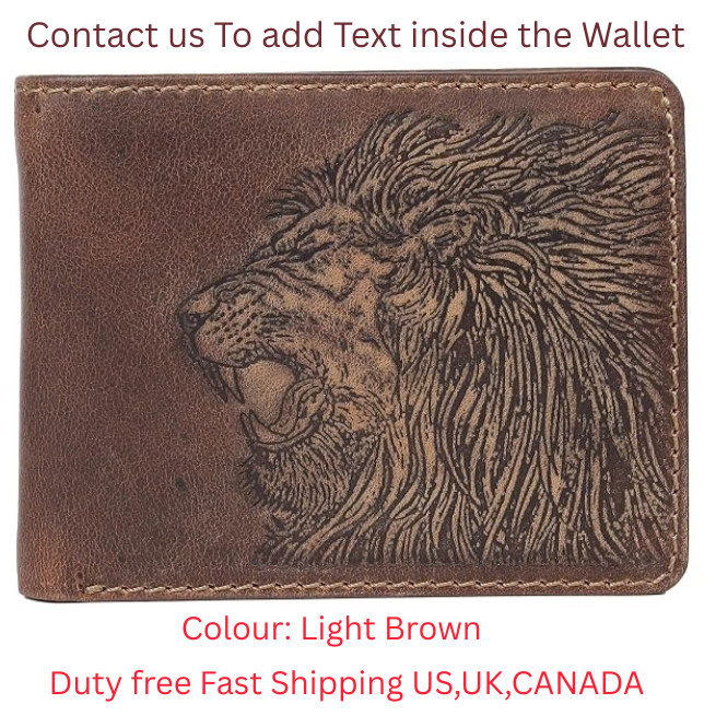 New Genuine Leather Roaring Lion Embossed Mens Wallet RFID Protected New Genuine Leather Roaring Lion Embossed Mens Wallet RFID Protected