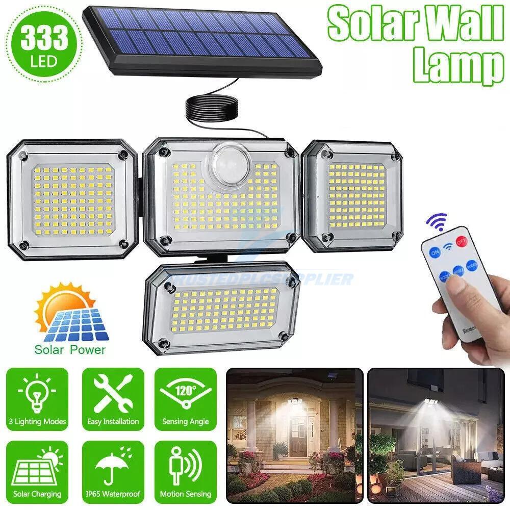 333 LED Solar Lights Outdoor 3000LM Waterproof Motion Sensor Security Wall Lamp