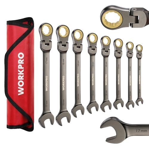 8 Piece Ratcheting Combination Wrench Set, Metric, Nickel Plating