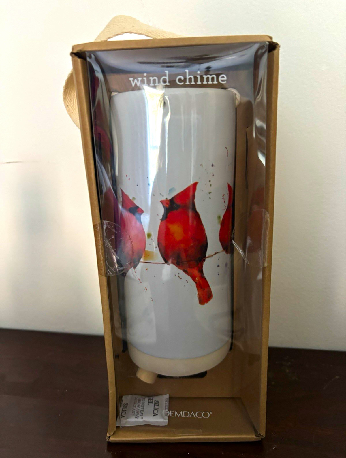 DEMDACO Dean Crouser Cardinal Ceramic Wind Chime, White/Red, Outdoor Hanging DEMDACO Dean Crouser Cardinal Ceramic Wind Chime, White/Red, Outdoor Hanging