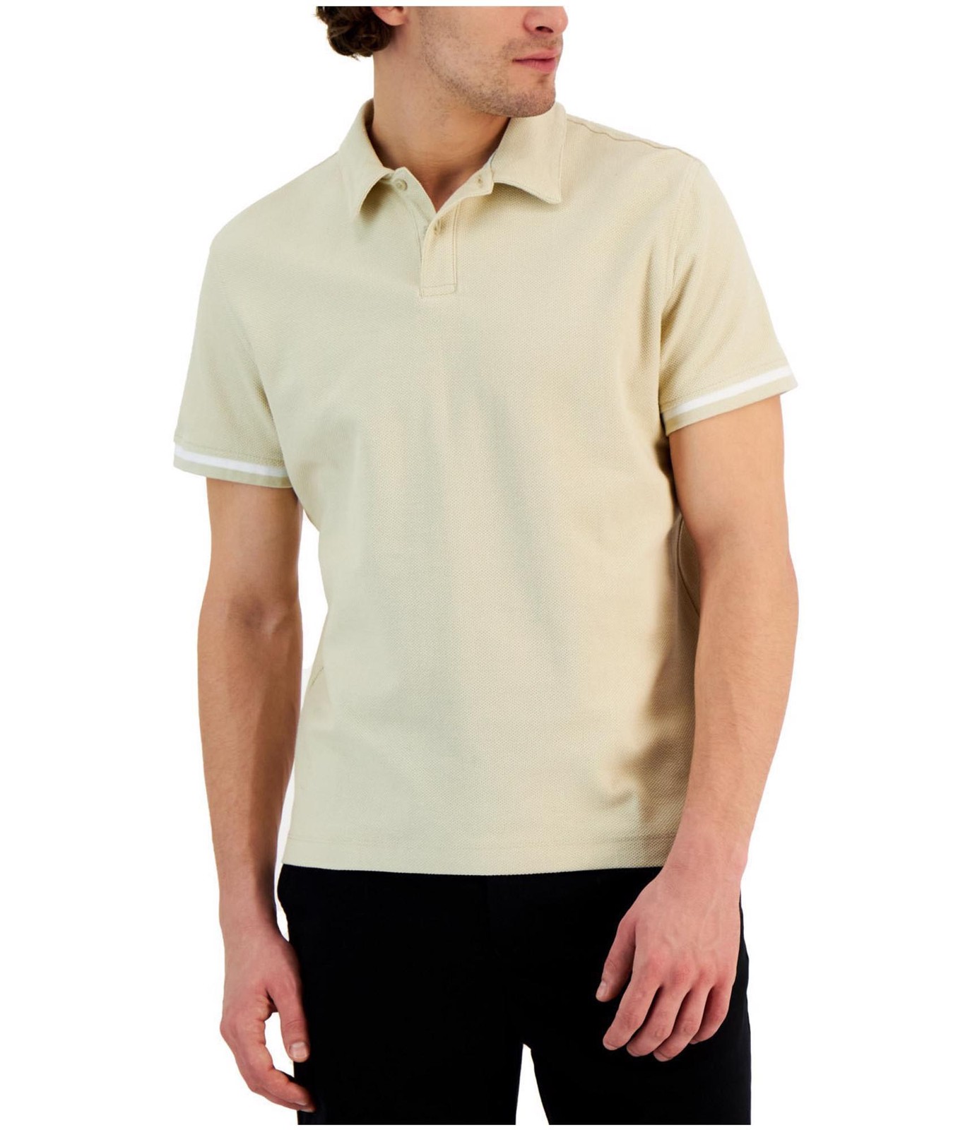 Alfani Mens Textured Mesh Polo Shirt