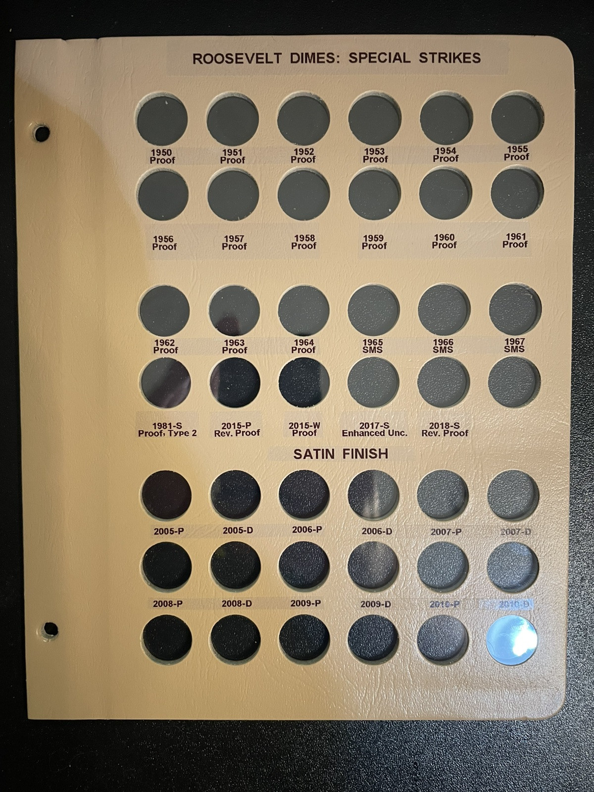 Custom Dansco Page #8125: Roosevelt Dimes, Special Strikes