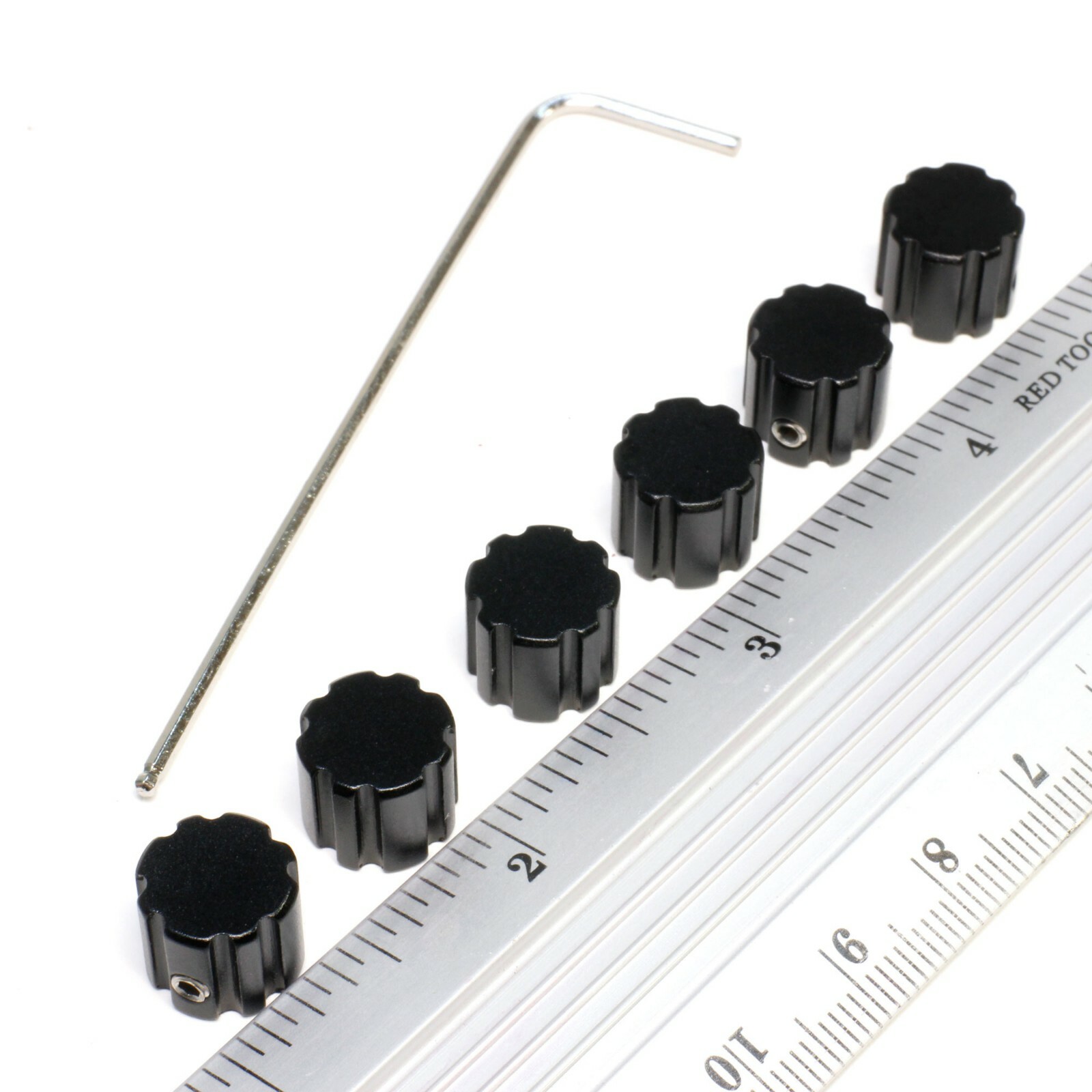 Instrument Control Knobs, Machined 6061 Anodized Aluminum, 6 each 