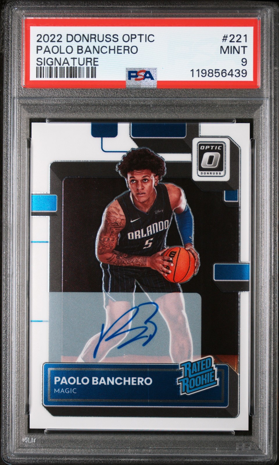 2022-23 Panini Donruss Optic - Rated Rookie Paolo Banchero #221 Signatures PSA 9