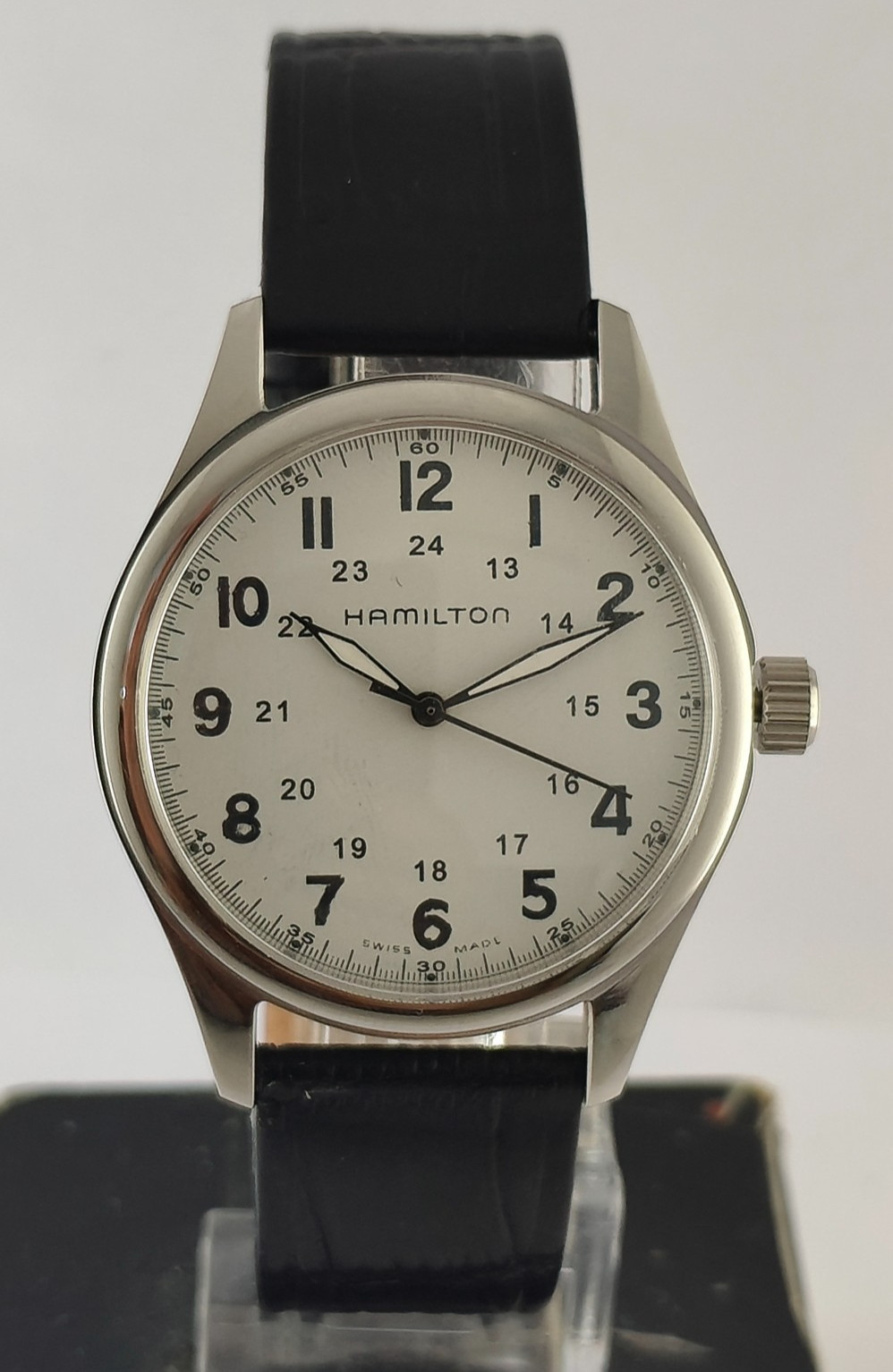 Vintage Refurbished Hamilton Hand-Winding White Dial 17 Jew Men Watch