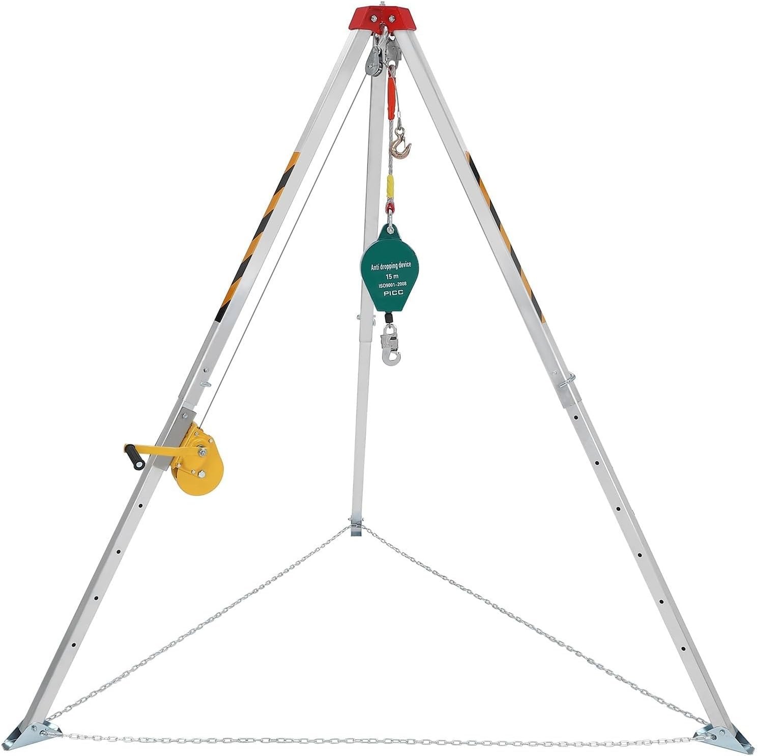 GARVEE Safety Confined Space Lifting Tripod Sewer Rescue Pole Kit with 1200 LBS 