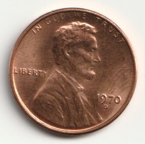 1970-D Lincoln Memorial Penny RD Error Floating Roof Faint FG One Cent Coin RARE