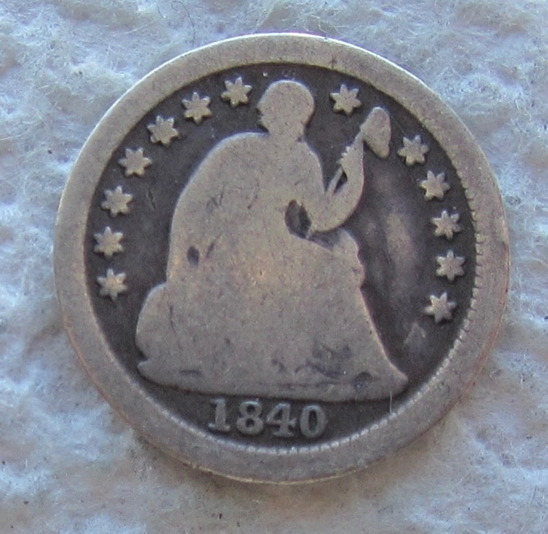 1840-O With Drapery Seated Liberty Silver Half Dime Rare Key Date Cleaned Damage