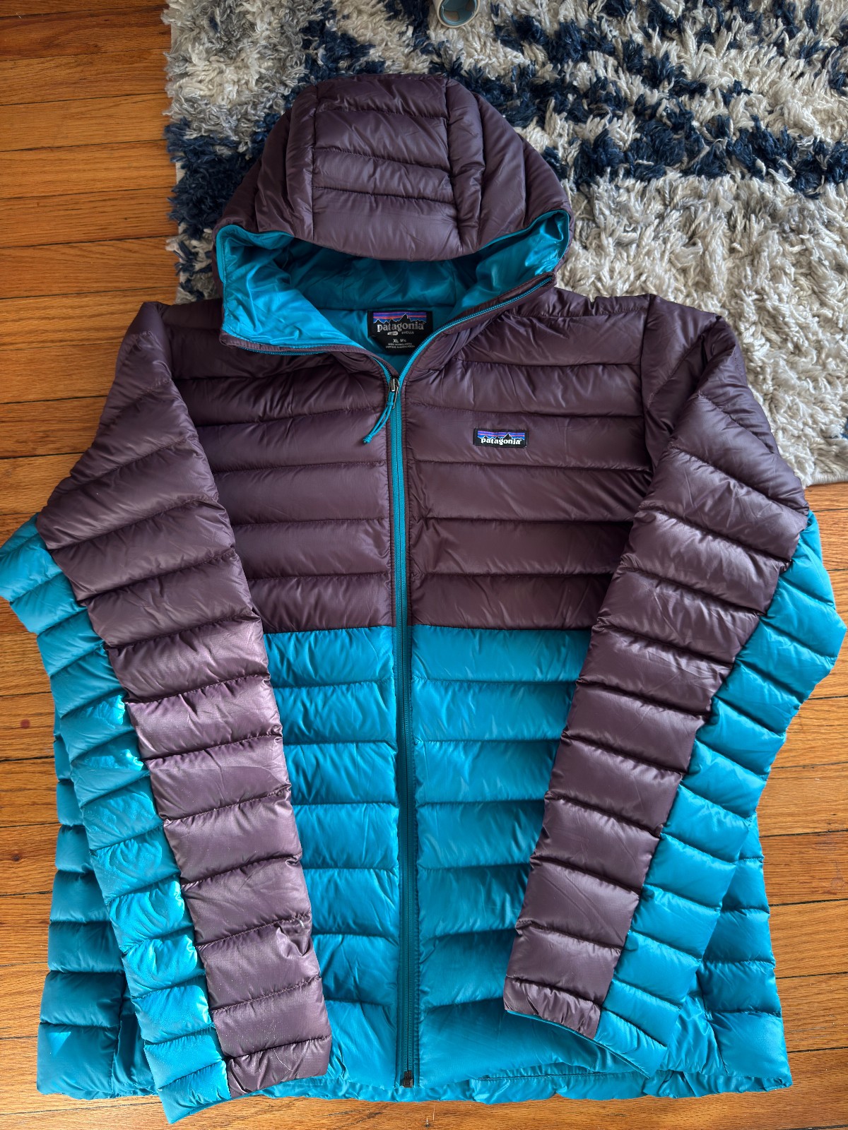 Patagonia Men\'s Down Sweater Hoody XL Belay Blue