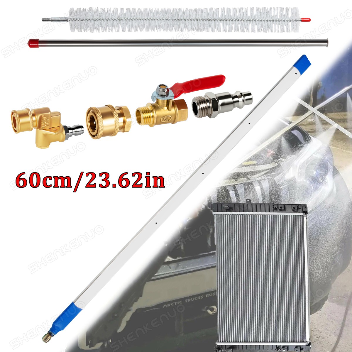 60cm/23.62in Radiator Cleaning Wand - Over 4500PSI Portable Pressure Washer Tool