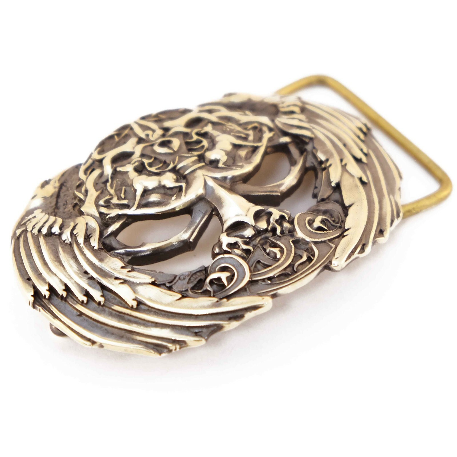 Brass belt buckle Yggdrasil, Scandinavian Nordic Celtic Norse mythology