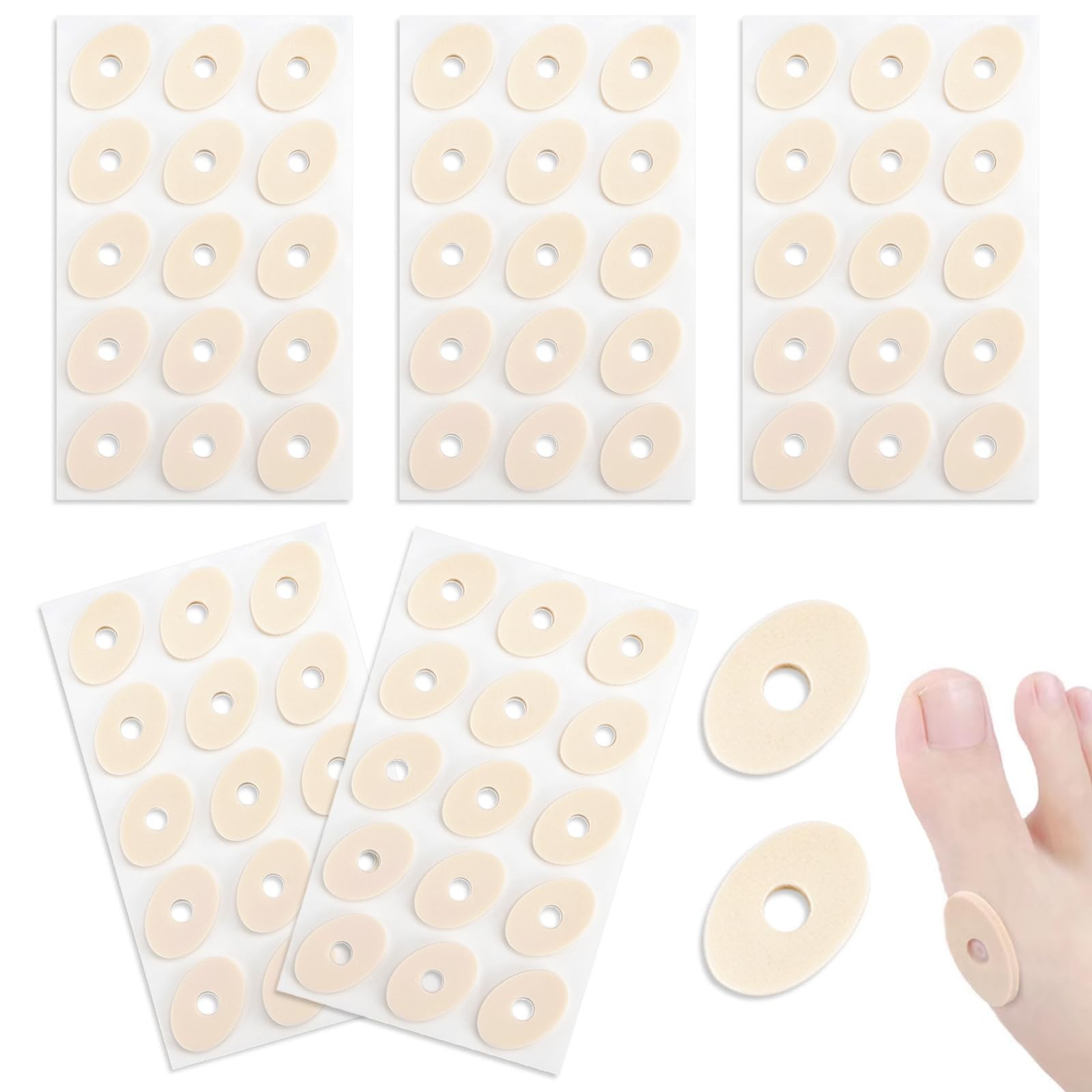 75pcs Corn Pads Corn Pads for Toes Latex Sponge Corn Cushions -Stick Adhesive...