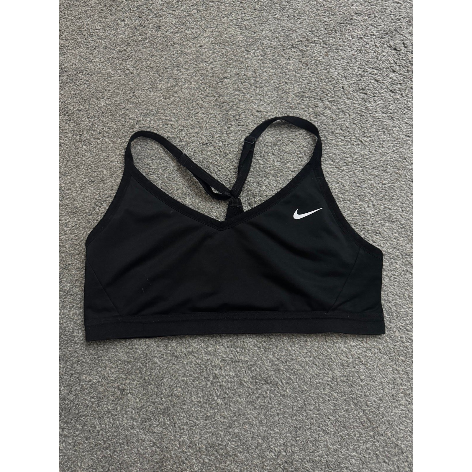 Nike Dri Fit Sports Bra Black Adjustable Racerback Mesh Women Large Nike Dri Fit Sports Bra Black Adjustable Racerback Mesh Women Large