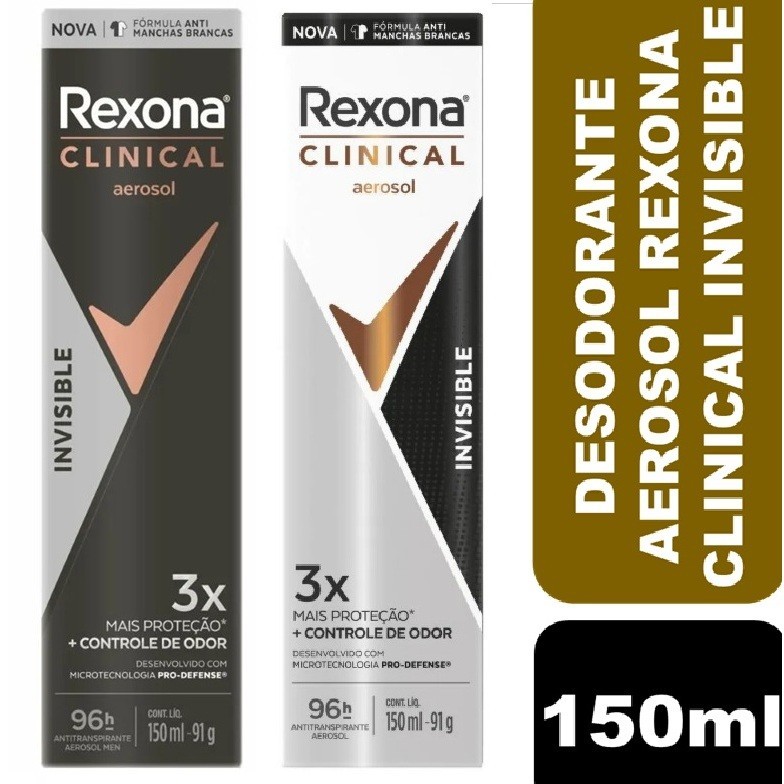 Rexona 2pk clinical antiperspirant Invisible 96h 150ml each Rexona 2pk clinical antiperspirant Invisible 96h 150ml each