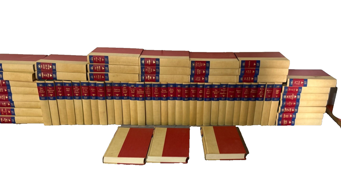 Zane Grey 63 Book Lot (Walter J. Black) Western Set Collection 1940-60s $0 Ship
